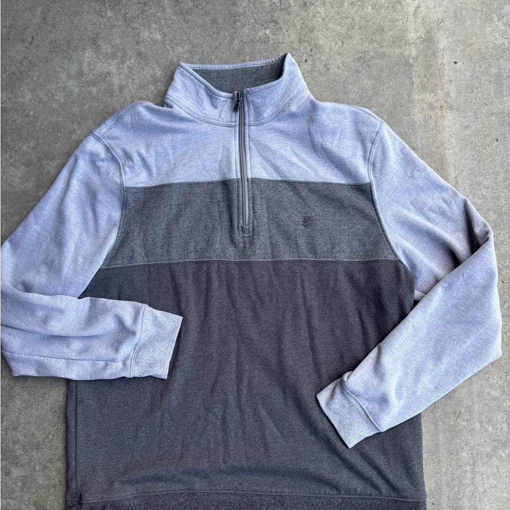 Izod Gray Zip Up Sweater with Mock Neck